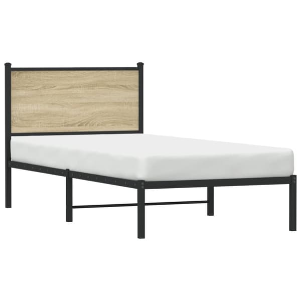 vidaXL sengeramme uden madras 80x200 cm metal sonoma-eg