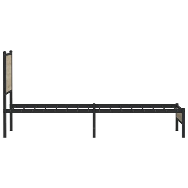 vidaXL Sängram utan madrass metall sonoma-ek 90x190 cm