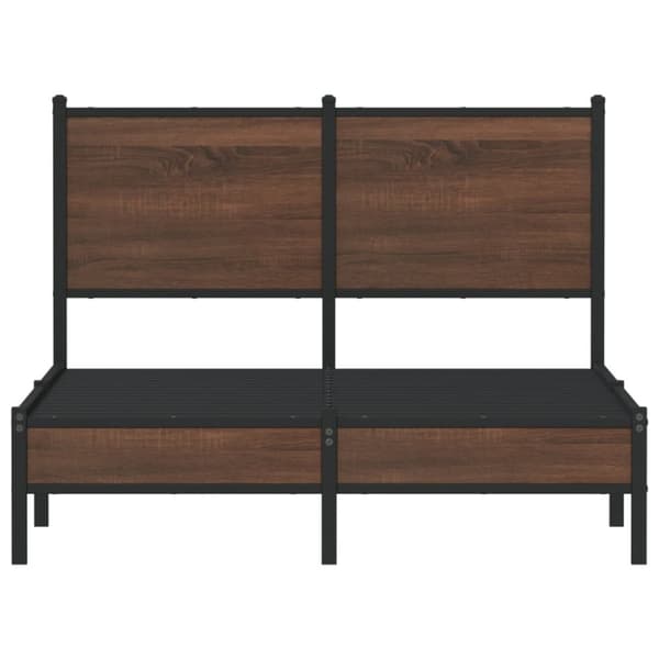 vidaXL Sengeramme i metall uten madrass brun eik 120x200 cm