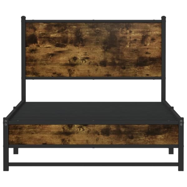 vidaXL Sengeramme i metall uten madrass røkt eik 100x200 cm