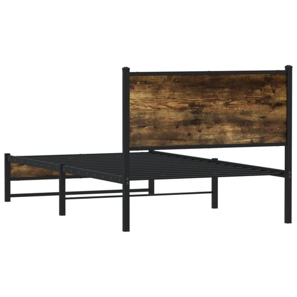 vidaXL Sengeramme i metall uten madrass røkt eik 100x200 cm