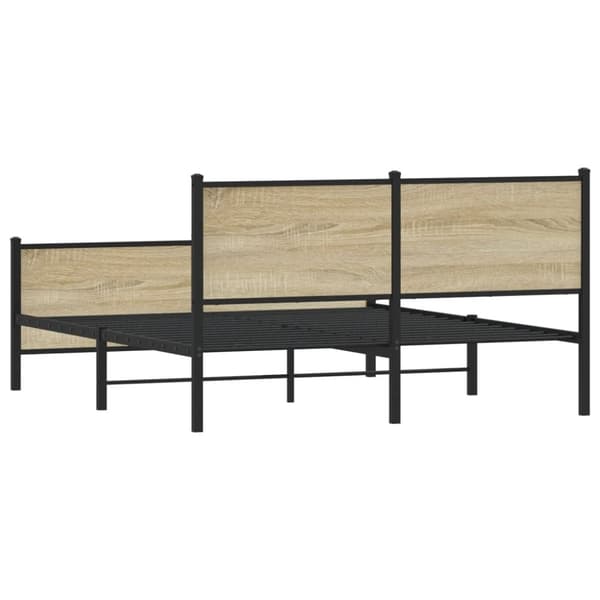 vidaXL Sengeramme i metall uten madrass sonoma eik 137x190 cm