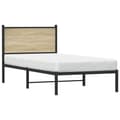Miniatyrbilde 5 av 11: vidaXL Sengeramme i metall uten madrass sonoma eik 90x200 cm