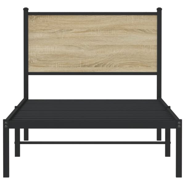 vidaXL Sengeramme i metall uten madrass sonoma eik 90x200 cm