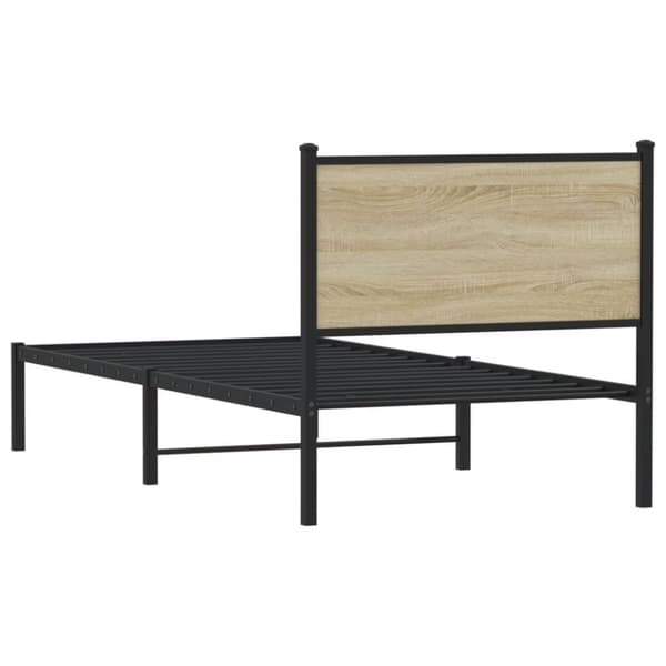 vidaXL Sengeramme i metall uten madrass sonoma eik 90x200 cm