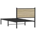 Miniatyrbilde 8 av 11: vidaXL Sengeramme i metall uten madrass sonoma eik 90x200 cm