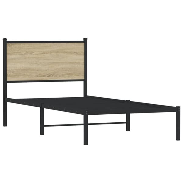 vidaXL Sengeramme i metall uten madrass sonoma eik 90x200 cm