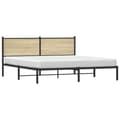 Miniatyrbilde 5 av 11: vidaXL Sengeramme i metall uten madrass sonoma eik 180x200 cm
