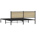 Miniatyrbilde 8 av 11: vidaXL Sengeramme i metall uten madrass sonoma eik 180x200 cm