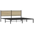 Miniatyrbilde 1 av 11: vidaXL Sengeramme i metall uten madrass sonoma eik 180x200 cm