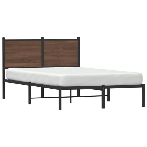 vidaXL Sengeramme i metall uten madrass brun eik 120x190 cm