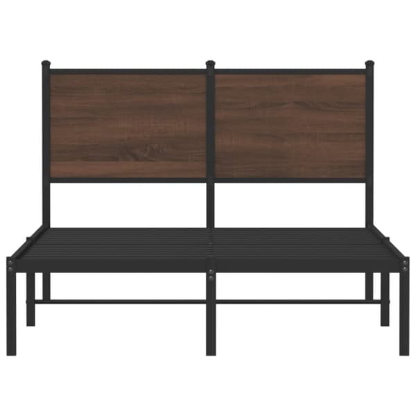 vidaXL Sengeramme i metall uten madrass brun eik 120x190 cm