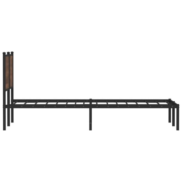 vidaXL Sengeramme i metall uten madrass brun eik 120x190 cm