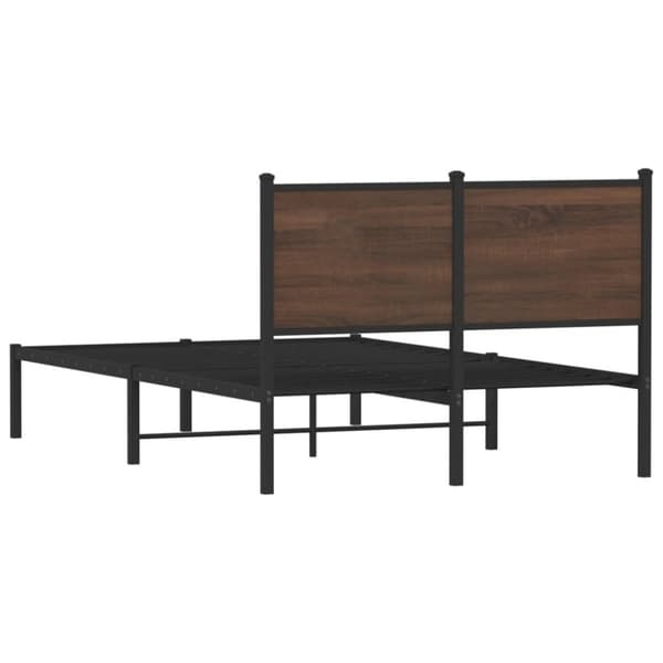 vidaXL Sengeramme i metall uten madrass brun eik 120x190 cm