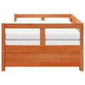 Miniatyrbilde 6 av 11: vidaXL Uttrekkbar dagseng med madrass voksbrun 90x200 cm heltre furu