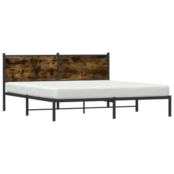 vidaXL Sengeramme i metall uten madrass røkt eik 180x200 cm