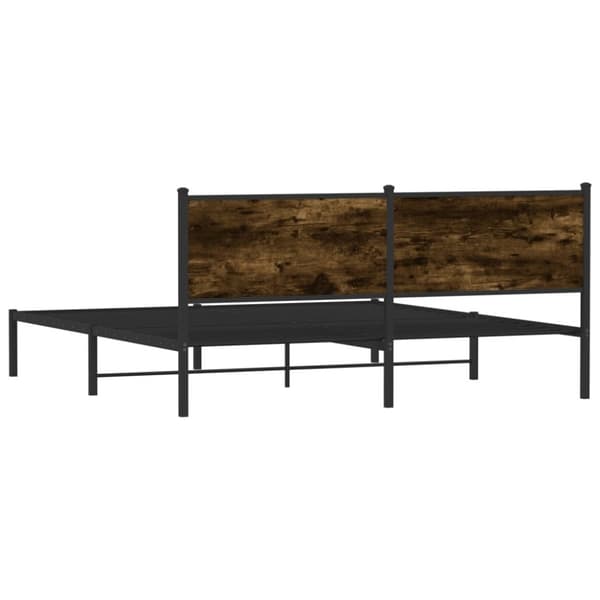 vidaXL Sengeramme i metall uten madrass røkt eik 180x200 cm