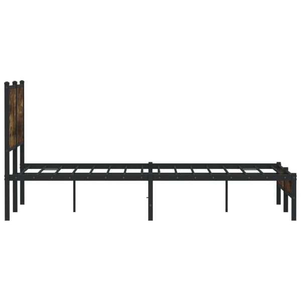 vidaXL Sengeramme i metall uten madrass røkt eik 150x200 cm