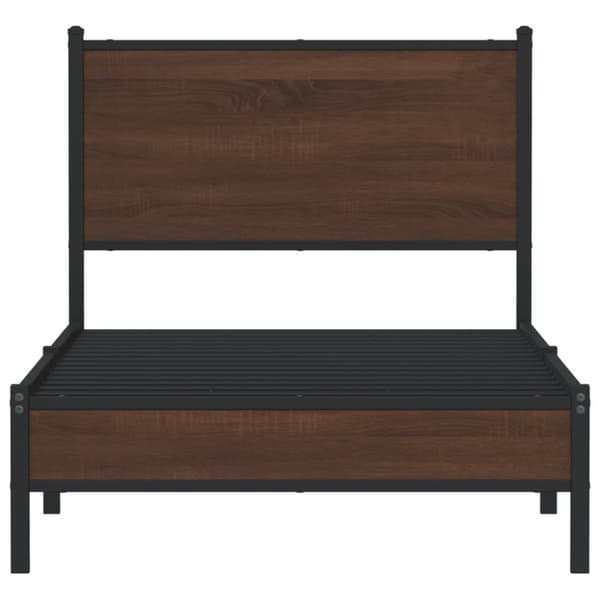 vidaXL Sengeramme i metall uten madrass brun eik 90x190 cm