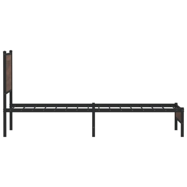 vidaXL Sengeramme i metall uten madrass brun eik 90x190 cm