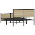 Miniatyrbilde 8 av 11: vidaXL Sengeramme i metall uten madrass sonoma eik 120x200 cm