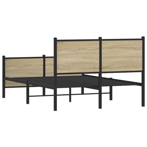vidaXL Sengeramme i metall uten madrass sonoma eik 120x200 cm