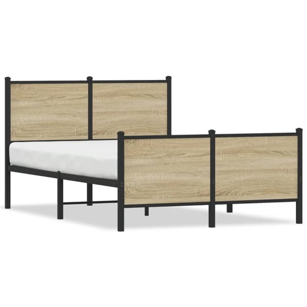 vidaXL Sengeramme i metall uten madrass sonoma eik 120x200 cm