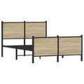 Miniatyrbilde 1 av 11: vidaXL Sengeramme i metall uten madrass sonoma eik 120x200 cm