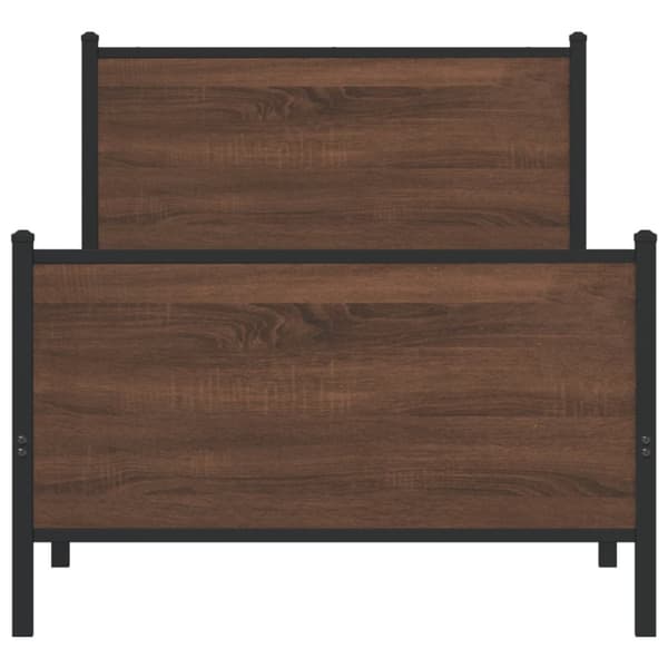 vidaXL sengeramme 90x190 cm uden madras metal brun egetræsfarve