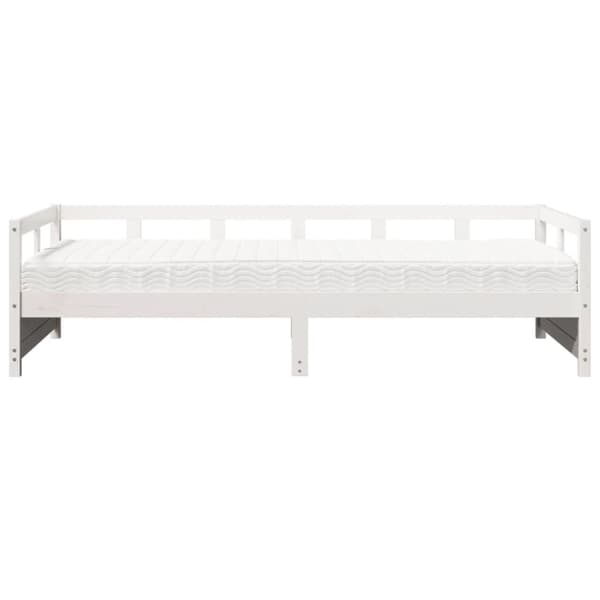 vidaXL Vuodesohva patjalla valkoinen 90x200 cm täysi mänty