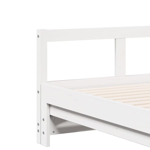 vidaXL daybed med udtræk og madrasser 80x200 cm massivt fyrretræ hvid
