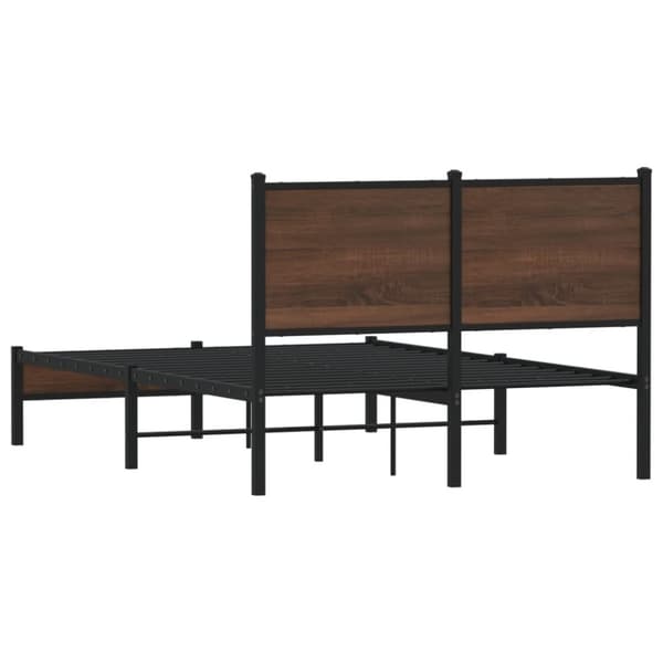 vidaXL Metallinen sängynrunko ilman patjaa ruskea tammi 120x200 cm