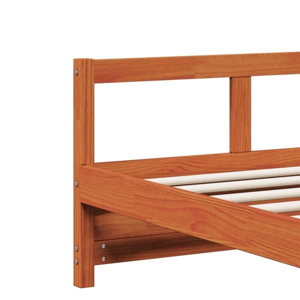 vidaXL daybed med madras 90x200 cm massivt fyrretræ gyldenbrun