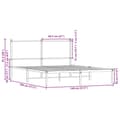 Miniatyrbillede 11 af 11: vidaXL sengeramme uden madras 140x190 cm metal sonoma-eg