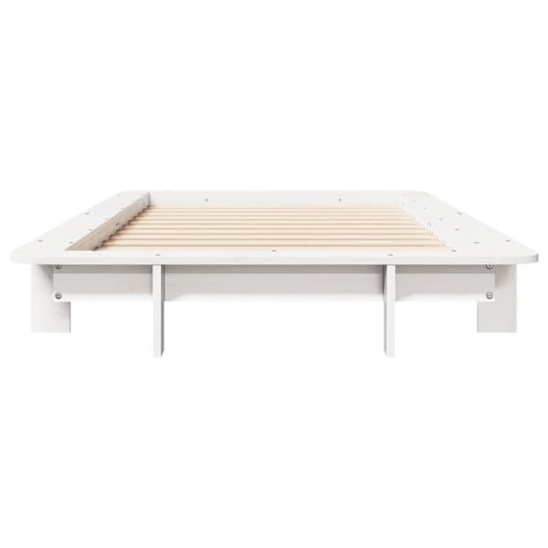 vidaXL sengeramme uden madras 90x190 cm massivt fyrretræ hvid