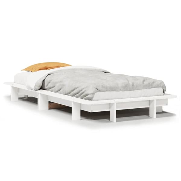 vidaXL sengeramme uden madras 90x190 cm massivt fyrretræ hvid