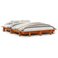 Miniatyrbilde 3 av 10: vidaXL Sengeramme uten madrass voksbrun 140x190 cm heltre furu