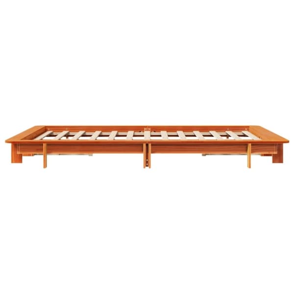 vidaXL Sengeramme uten madrass voksbrun 140x190 cm heltre furu