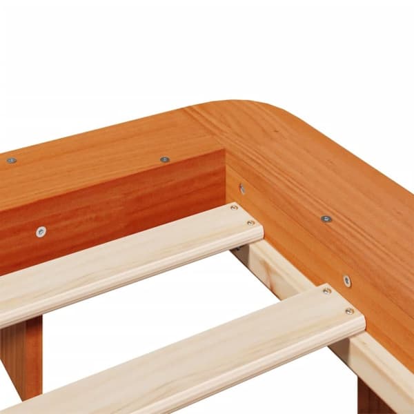 vidaXL Sengeramme uten madrass voksbrun 140x190 cm heltre furu