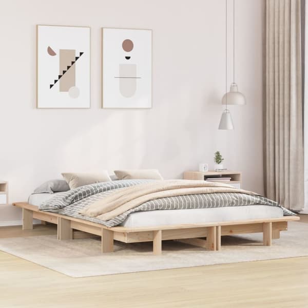 vidaXL Sengeramme uten madrass 150x200 cm heltre furu
