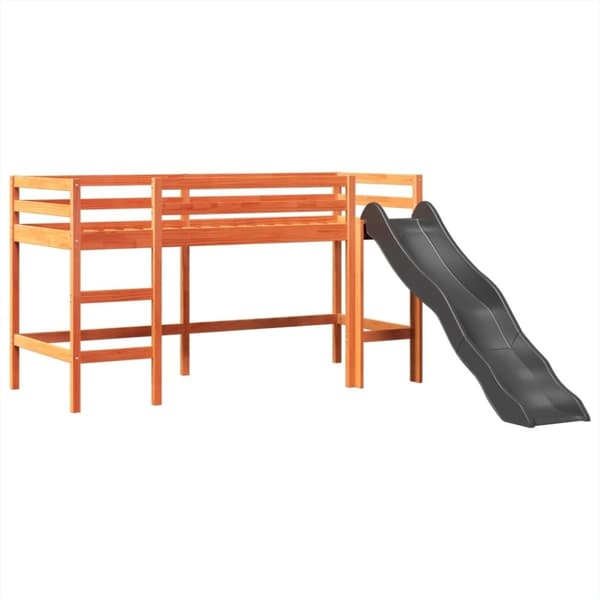 vidaXL Køyeseng for barn tårn hvit og svart 90x200 cm heltre furu