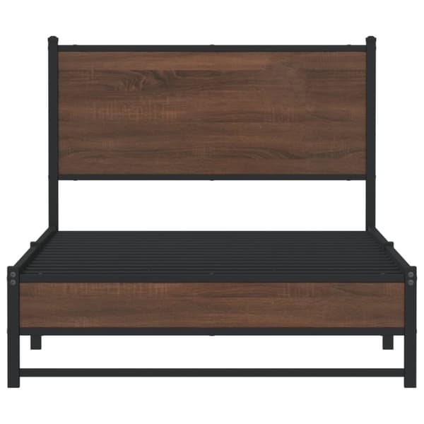 vidaXL Sengeramme i metall uten madrass brun eik 100x200 cm