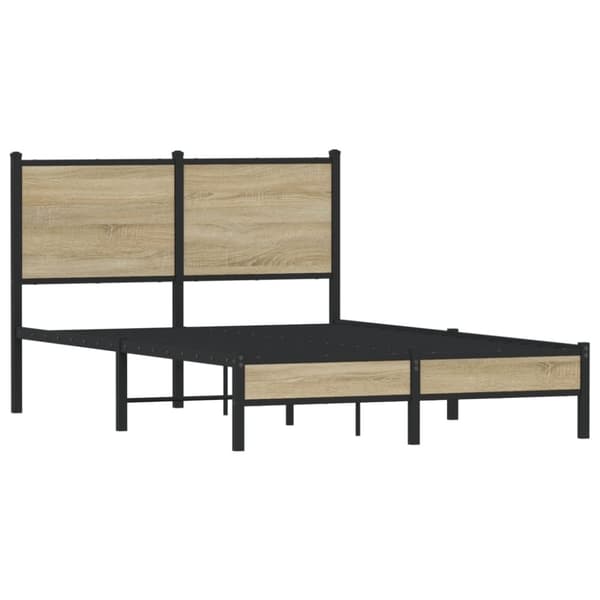 vidaXL Sengeramme i metall uten madrass sonoma eik 120x190 cm