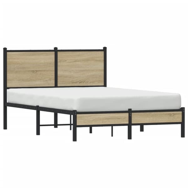 vidaXL Sengeramme i metall uten madrass sonoma eik 120x190 cm