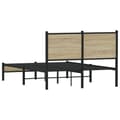 Miniatyrbilde 8 av 11: vidaXL Sengeramme i metall uten madrass sonoma eik 120x190 cm