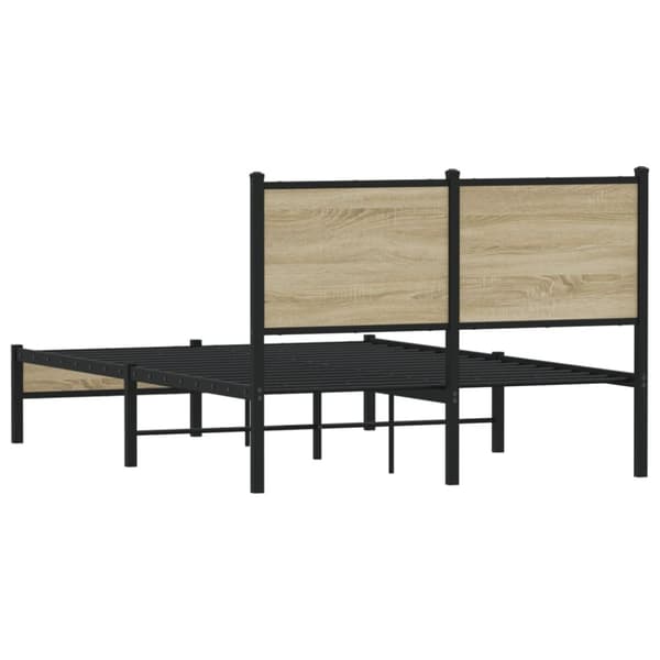 vidaXL Sengeramme i metall uten madrass sonoma eik 120x190 cm