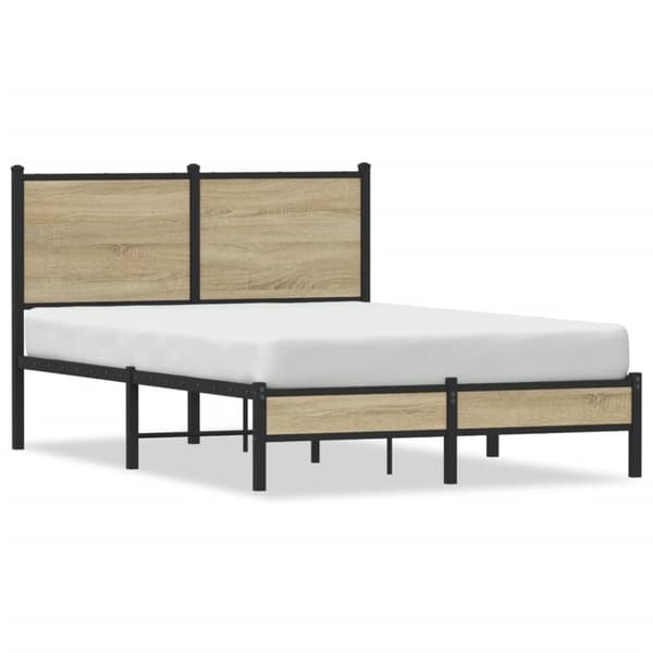 vidaXL Sengeramme i metall uten madrass sonoma eik 120x190 cm