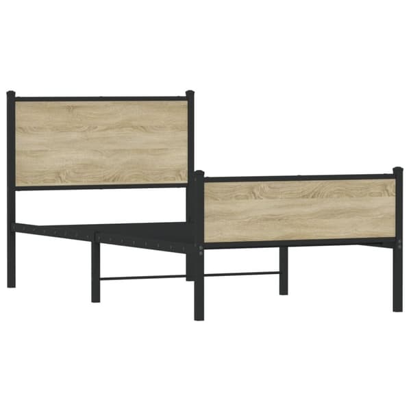 vidaXL Sengeramme i metall uten madrass sonoma eik 100x200 cm