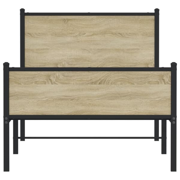 vidaXL Sengeramme i metall uten madrass sonoma eik 100x200 cm
