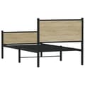 Miniatyrbilde 8 av 11: vidaXL Sengeramme i metall uten madrass sonoma eik 100x200 cm